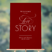 Welcome To Our Love Story Red Wedding Welcome アクリルサイン (ニュートラル)