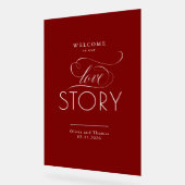 Welcome To Our Love Story Red Wedding Welcome アクリルサイン (傾斜)