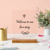 Welcome to Our Love Story Romantic Wedding アクリルサイン (ウェディング)