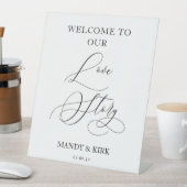 Welcome to Our Love Story Wedding Sign Banner 台座サイン (インサイチュ)