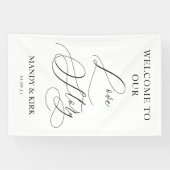 Welcome to Our Love Story Wedding Sign Banner 横断幕 (横)