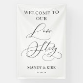Welcome to Our Love Story Wedding Sign Banner 横断幕 (縦)