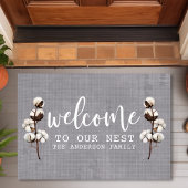 Welcome To Our Nest 素朴 Cotton Family Name ドアマット