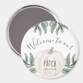 Welcome to our patch with Name and Autumn Pumpkin マグネット (正面/裏面)