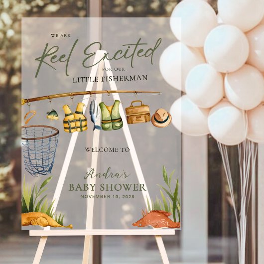 Welcome to our Reel Excited Little Fisherman Baby  アクリルサイン