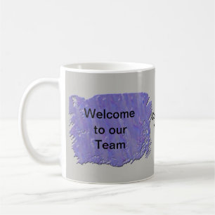 Welcome to Our Team抽象芸術Purple Gray コーヒーマグカップ