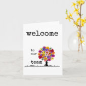 Welcome to Our Team, カラフル Tree, New Employee カード (黄色い花)