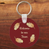 Welcome to Our Team Feather Circle自然 キーホルダー (正面)