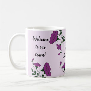 Welcome to Our Team Purple Flower New Employee コーヒーマグカップ