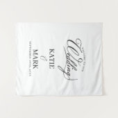 Welcome To Our Wedding Calligraphy Fabric Sign  タペストリー (正面(横))
