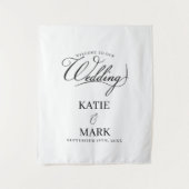 Welcome To Our Wedding Calligraphy Fabric Sign  タペストリー (正面)