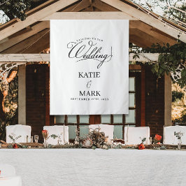 Welcome To Our Wedding Calligraphy Fabric Sign  タペストリー