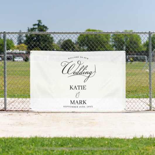 Welcome To Our Wedding Calligraphy Hanging 横断幕 (インサイチュ)