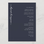 WELCOME TO OUR WEDDING Elegant Navy Blue Serif プログラム (裏面)