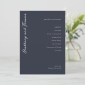 WELCOME TO OUR WEDDING Elegant Navy Blue Serif プログラム (スタンド正面)