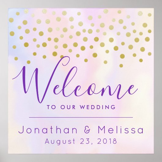 Welcome to our Wedding Faux Gold Confetti ポスター (正面)