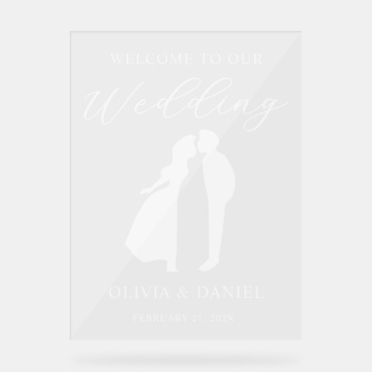 Welcome to Our Wedding Modern Script アクリルサイン (正面)