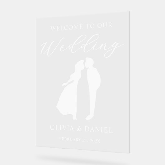 Welcome to Our Wedding Modern Script アクリルサイン (傾斜)