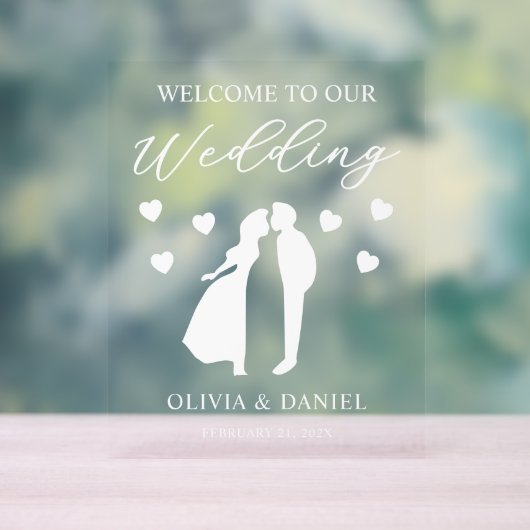 Welcome to Our Wedding Personalized アクリルサイン (ニュートラル)