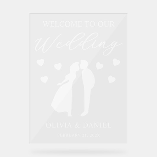 Welcome to Our Wedding Personalized アクリルサイン (正面)