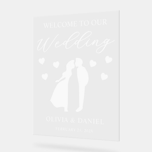Welcome to Our Wedding Personalized アクリルサイン (傾斜)