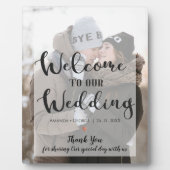 Welcome to Our Wedding Photo Faux Vellum Welcome フォトプラーク (正面)