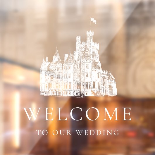 Welcome to Our Wedding White Venue Illustration ウィンドウサイン (シート2)