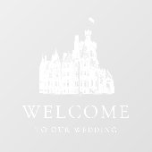 Welcome to Our Wedding White Venue Illustration ウィンドウサイン (シート)