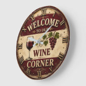 Welcome to Our Wine Corner ラージ壁時計 (傾斜)