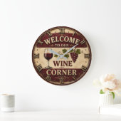 Welcome to Our Wine Corner ラージ壁時計 (ホーム)