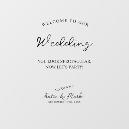 Welcome to Our's 結婚鏡署名シールデカール ウィンドウサイン (シート)