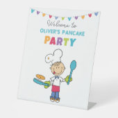 Welcome to Pancake Party – Personalized Kids 台座サイン (正面)