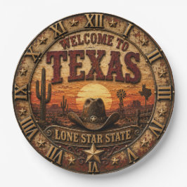 Welcome to Texas Lone Star State Western Ranch ペーパープレート