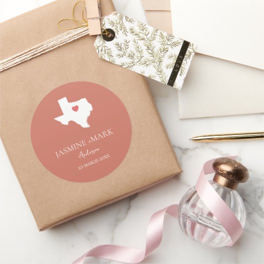 Welcome to Texas Wedding Party Custom  ラウンドシール (ギフト)