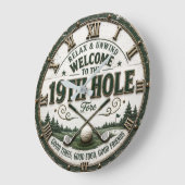 Welcome to the 19th Hole Funny Golf Bar ラージ壁時計 (傾斜)