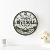 Welcome to the 19th Hole Funny Golf Bar ラージ壁時計 (ホーム)