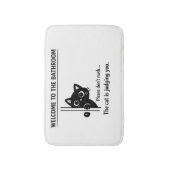 Welcome To The Bathroom Cat Companion バスマット (正面縦)