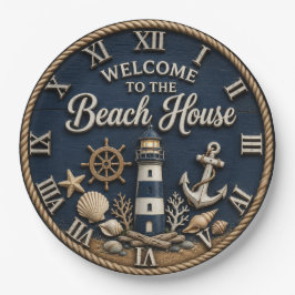 Welcome to the Beach House Nautical Lighthouse ペーパープレート