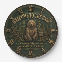Welcome to the Cabin Bear Cabin Woodland Lodge ペーパープレート