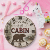 Welcome to the Cabin Rustic Bear Buffalo Plaid ペーパープレート (パーティー)