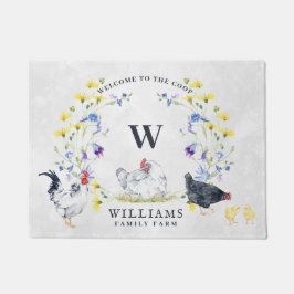 Welcome to the Chicken Coop |ファミリ名モノグラム ドアマット