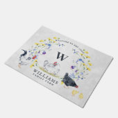 Welcome to the Chicken Coop |ファミリ名モノグラム ドアマット (アングル)