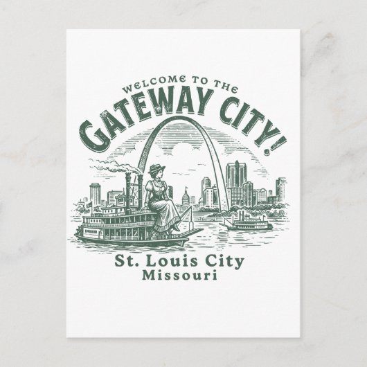 Welcome to the Gateway City St. Louis City Missour ポストカード (正面)