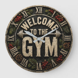 Welcome to the Gym Home Gym Fitness Motivation ラージ壁時計