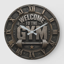 Welcome to the Gym Weightlifting Gift Gym Lovers ラージ壁時計