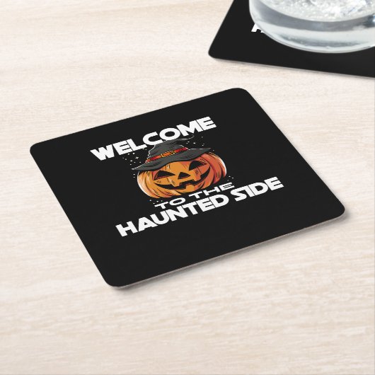 Welcome To The Haunted Side Paper Coaster スクエアペーパーコースター (アングル)