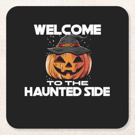 Welcome To The Haunted Side Paper Coaster スクエアペーパーコースター (正面)