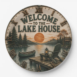 Welcome to the Lake House Rustic Canoe Cabin ペーパープレート