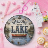 Welcome to the Lake Rustic Canoe  ペーパープレート (パーティー)