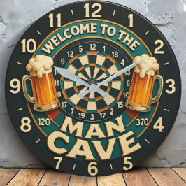 Welcome to the Man Cave  ラージ壁時計
